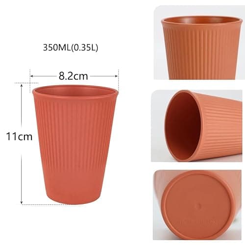 Otcboimo 12 Pack Reusable Plastic Cups, 350ml Unbreakable Drinking Tumbler — view 2