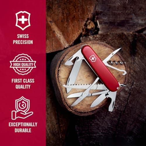 Victorinox Swiss Army Knife Huntsman - 15 Functions Pocket Knife - Red — view 6