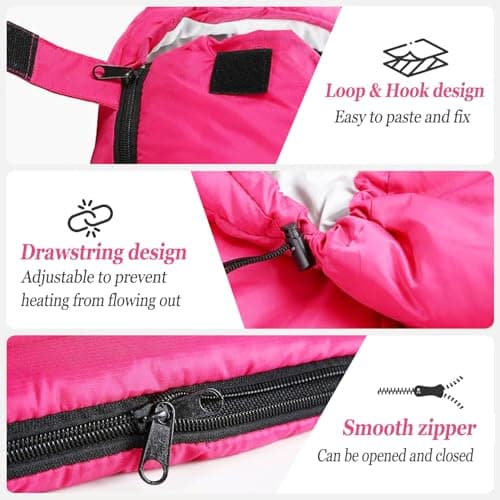 Sleeping Bag for Camping,Sleeping Bags for Adults Backpacking Waterproof,3 Seasons Adult Blanket,Small Packed Ultralight Carry Bag, Soft,Thick and Warm,for Outdoor Camping,Travel,Hiking (Rose red) — view 5