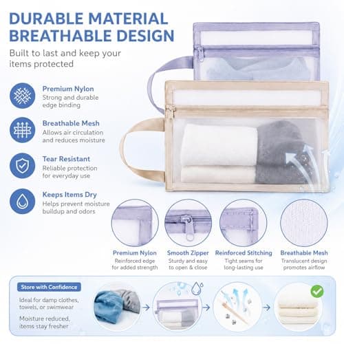 7 Pcs Mesh Zipper Pouch Bags, 13.4 x 9.8 Inch Toy Storage Bags — view 3