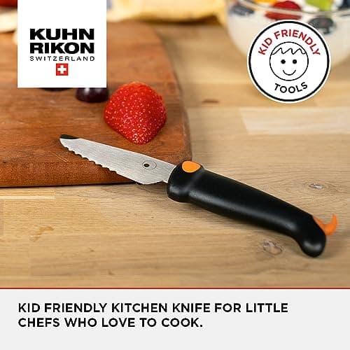 Kuhn Rikon Kids Serrated Knife, Stainless Steel Blade, Dog Design, Black — view 2