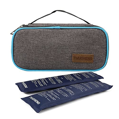 ALNKDH Insulin Cooler Travel Case, Portable Medical Travel Cooler Case Pack, Diabetic Medical Bag for Insulin Pen and Insulin Medicine Cool Storage with 2 Cooling Ice Packs — view 3
