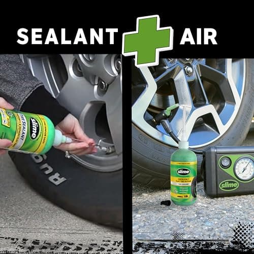 Slime CRK0305-IN Smart Repair Kit, Emergency Flat Tyre Puncture Repair, includes 473mL of Sealant and a Tyre Inflator, suitable for Cars and other Highway Vehicles, 15 Min Fix — view 4