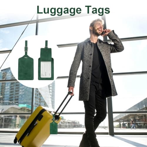 2Pcs PU Leather Luggage Tags with Privacy Flap — view 6