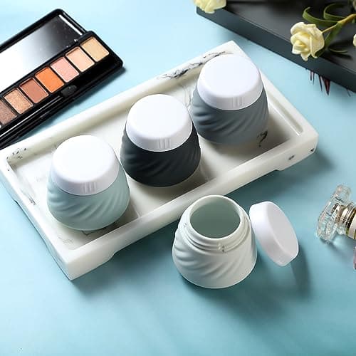 Gemice Silicone Cream Jars TSA Approved Travel Size Containers with Clear Bag, Leak-proof Travel Accessories with Lid for Cosmetic Face Body Hand Cream (4 Pack) — view 6