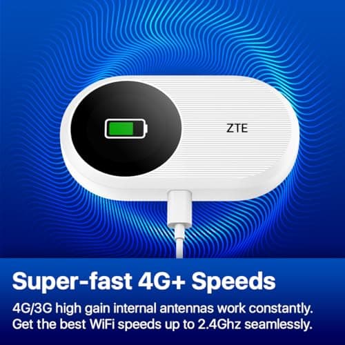 ZTE U10S Pro White, 4G+LTE Mobile Wi-Fi 6, Unlocked Low-Cost Portable Travel WiFi, Connects 32 Devices, 3000mAh 10hr Battery Life, Roams on all World Networks, No Configuration Required — view 4