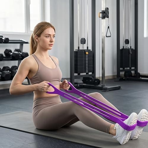 2pcs Resistance Bands for Arms - Figure Elastic Loop, Silicone Stretch Training Cord | Muscle Toning Workout Band, Portable Exercise Tool for Yoga Pilates Stretching Workout Home Office Travel — view 4