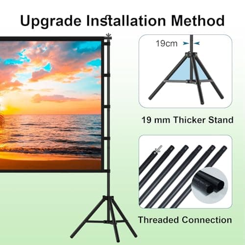 Wootfairy 100Inch Projector Screen with Stand, Portable and Foldable Screen — view 6