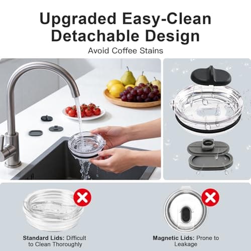 RAYMYLO Insulated Coffee Mug 350ml, Spill-Proof & Detachable Slider Lid — view 2
