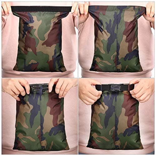 Shappy 6 Pcs 6/12 Pcs Waterproof Dry Bags, Lightweight Outdoor Waterproof Dry Stuff Sacks 15/8/5/4/3/2 L and Long Adjustable Shoulder Strap for Kayaking Rafting Boating Hiking Camping (Camo) — view 4