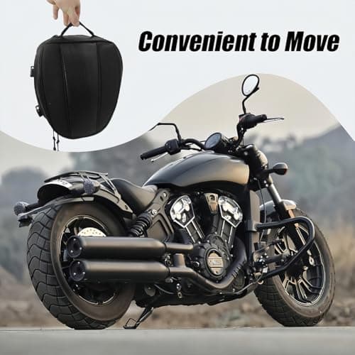 Tiiyee Motorcycle Rear Seat Tail Bag, Waterproof Motorbike Tail Pack Oxford Cloth Helmet Storage Luggage Bag Adjustable Dual Use Handbag Back Box for Moto Dirt Bike Replacement Parts 7.5-10L Capacity — view 3