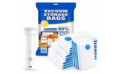 12 Pack Vacuum Storage Bags with Electric Pump, 4 Sizes