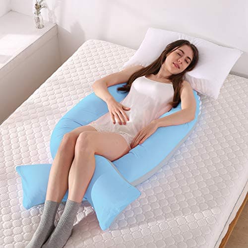 GRANDMA SHARK Pregnancy Pillow for Sleeping, U Shaped Pillow, Large pillow, Maternity Body Pillow with Pillowslip, Blue — view 6