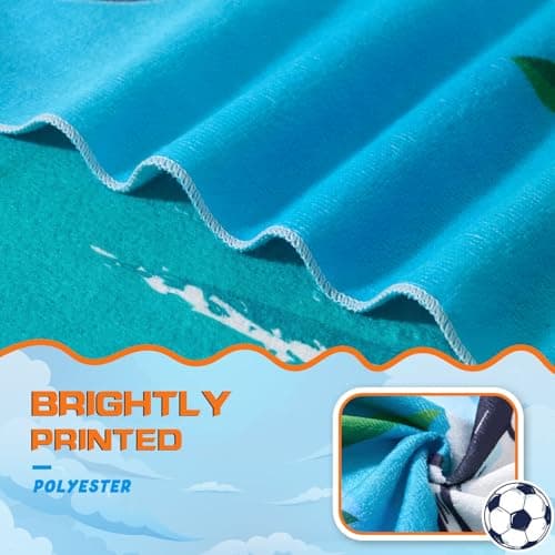 WERNNSAI Football Microfibre Beach Towel for Kids, 76 x 150cm Bath Towel — view 3