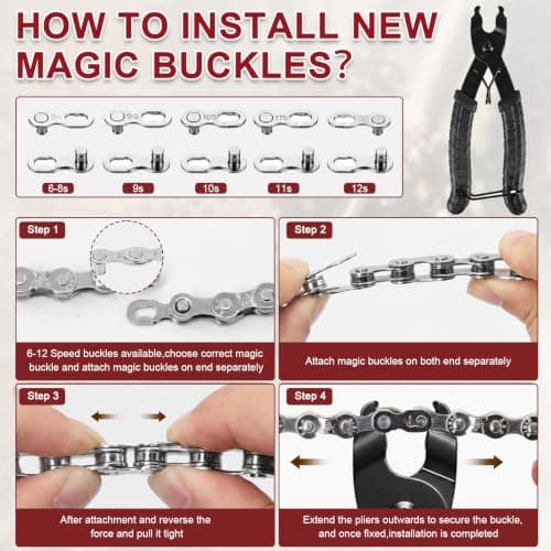 Bike Chain Repair Tool Kit, Chain Breaker, Link Pliers, Wear Checker — view 3