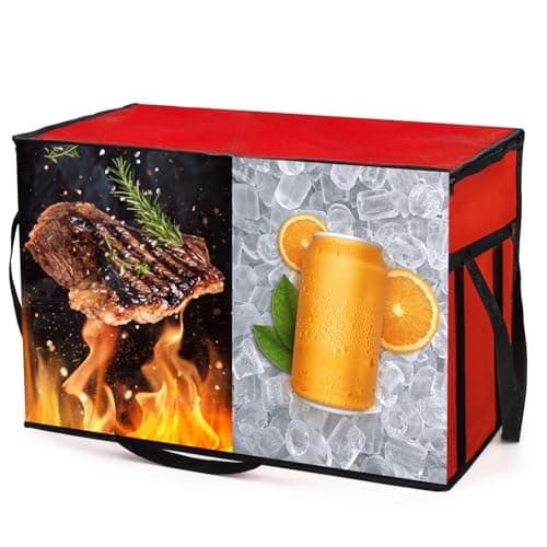 AVLA 3 Pack Insulated Food Delivery Bag, 77L XXX-Large Reusable Grocery Tote Insulation Bag, Collapsible Commercial Food Warmer Cooler Bags with Strong Handle Zipper for Catering, Shopping, Travel — view 4