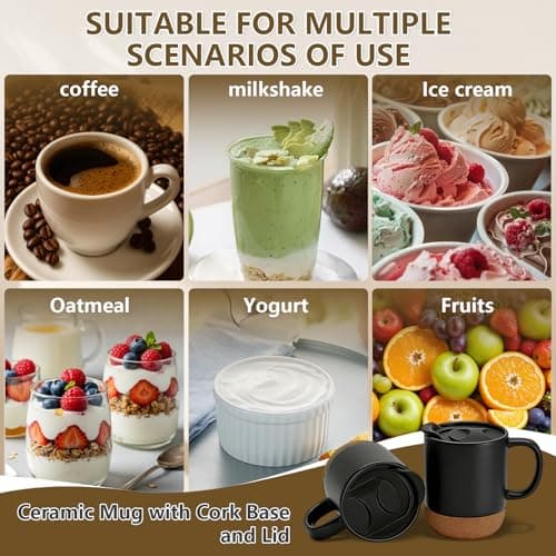 Eidoct Travel Ceramic Cup with Handle, Ceramic Coffee Mug 400ML — view 3