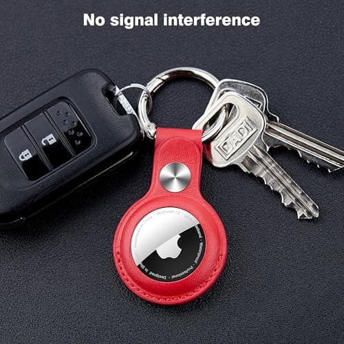Citymore for AirTag Holder 2-Pack,PU Leather Airtag Keyring,Anti-Lost,Scratch-Resistant Airtags Case for Apple AirTags –for Keys,Pets,Backpack,Luggage — view 3