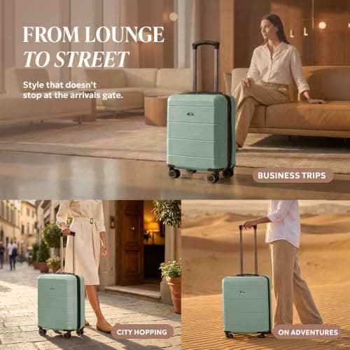 LUGG Jetset 15" Lightweight Cabin Suitcase - EasyJet Underseat Carry On Luggage, ABS Hard Shell, Scratch-Resistant Finish, Secure Lock, Smooth 360° Spinner Wheels (45x33x20cm) — view 4