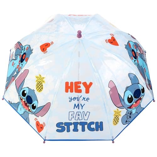 Disney Stitch Kids Dome Umbrella – Official Licensed Children's Character Toddler Umbrella, Strong, Lightweight & Windproof School Rain Umbrella for Girls & Boys, Child-Friendly Safety Opening — view 3