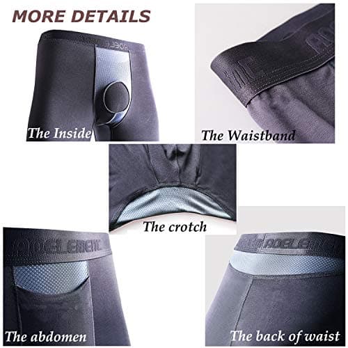 Ouruikia Men's Thermal Underwear Pants Modal Thermal Bottoms Long Johns Pants Underwear with Separate Pouch (Black(only Bottom), US Medium) — view 6