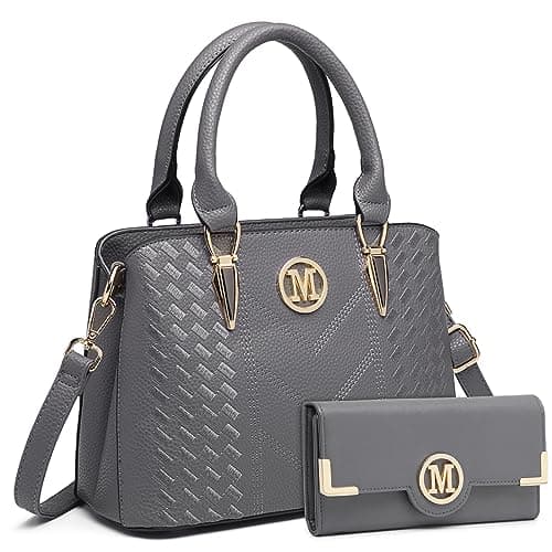 Miss Lulu Handbag for Women with Purse, PU Leather Top Handle Shoulder Bag