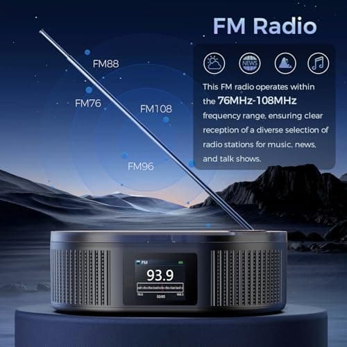 Desobry Portable CD Player with Bluetooth 5.0 LCD Screen for Home Senior — view 5