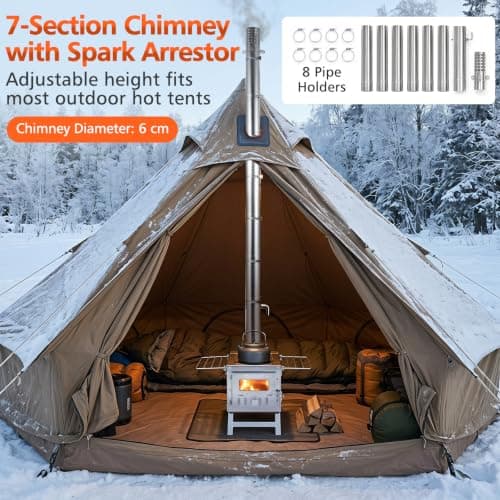 TANGZON Hot Tent Stove, Portable Wood Burning Camping Stove — view 3