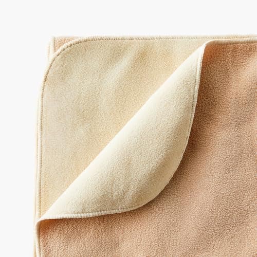 Myga Reversible Fleece Yoga Blanket - Soft, Warm & Lightweight Blanket for Yoga, Meditation and Relaxation - Machine Washable & Cozy Throw for Home & Travel - Large, 200cm x 145cm (Sand) — view 3