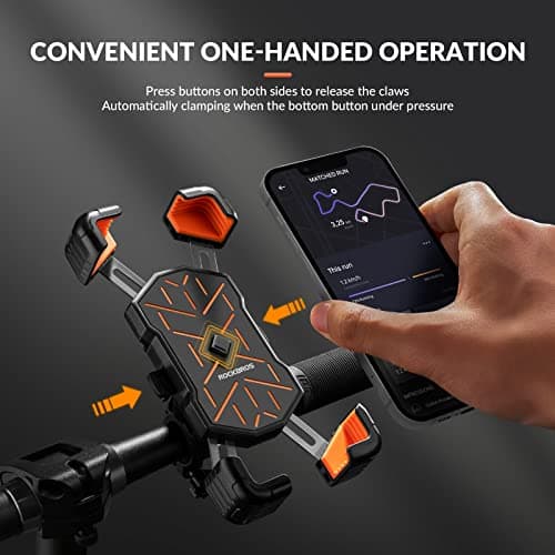 ROCKBROS Bike Phone Mount with Auto-lock, 360°Rotation Fit for 4.5-7.2” — view 2