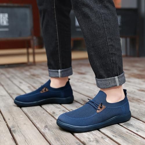 VGPSFN Men's Loafers Slip on Boat Shoes Business Oxford Walking Running Shoes Anti Skid Tennis Soft Mesh Gym Workout Sneakers Breathable Lightweight Adjustable Casual Dark Blue UK 10 — view 2