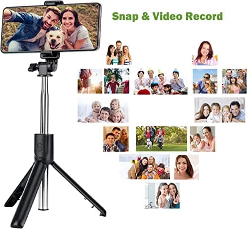 Selfie Stick, 3 in 1 Extendable Selfie Stick Tripod, Portable Phone Holder with Detachable Wireless Bluetooth Remote for iPhone17/16/15/14/13 Pro/Max/Samsung Galaxy/Huawei more — view 3