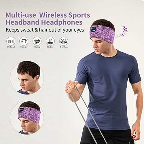 SKYEOL Sleep Headphones Headband Bluetooth Music Sport Headbands for Men Women Teens Yoga Workout Fitness Relax Travel — view 4
