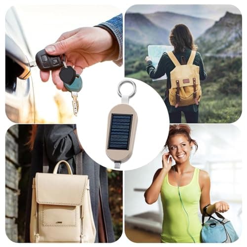Solar Charger - 3000mah Solar powér Bank Keychain | Type C Bank Portable Key Ring | Keychain Portable Type C Charger Solar Powered | Portable Solar Powerr Charger With Wireless Watch Charging — view 5