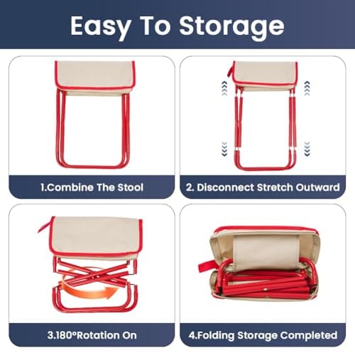 OFFCUP Folding Stool, Mini Outdoor Camping Stool with Zippered Carrying Bag — view 3