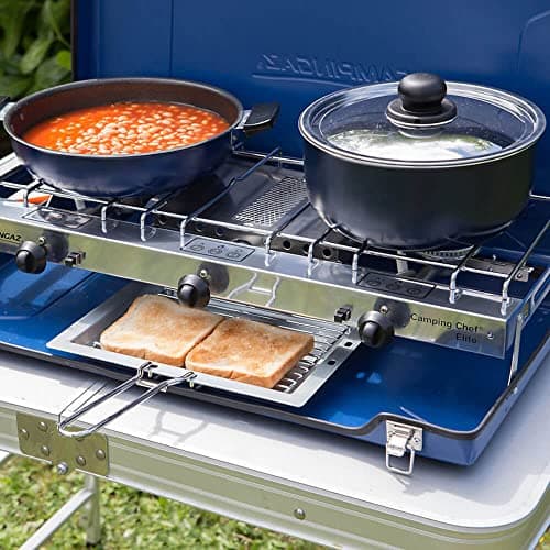 Campingaz Chef Folding Double Burner Stove and Grill, compact gas cooker for camping or festivals, Blue — view 5