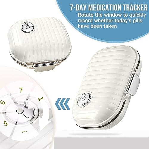 Ptyism 2 Pcs Travel Pill Organiser（Large and Small） Portable Pill Box丨Pill Box Travel，Small Tablet Box Medicine for Travelling，Storage of Vitamins and Daily use etc — view 3
