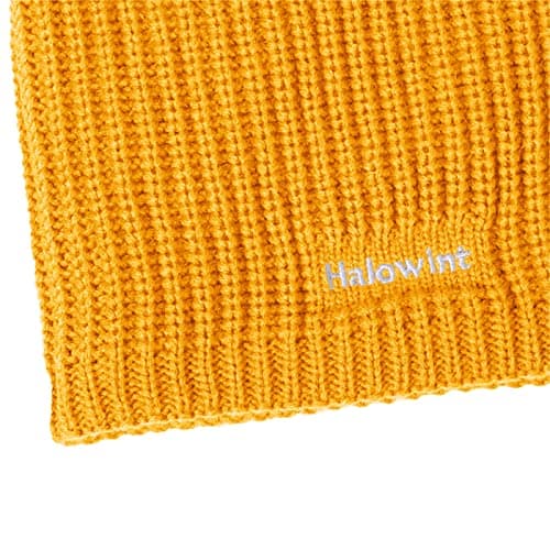 Women&Men Winter Slouchy Knit Warm Scarf Knitted Wool Bib Windproof Scarf (Yellow, One Size) — view 3