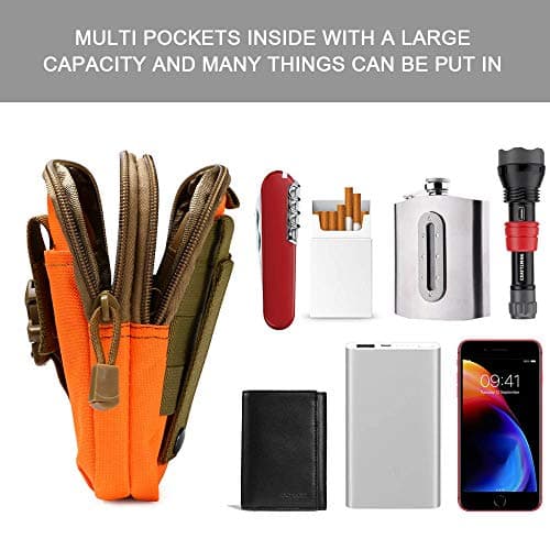 flintronic Tactical Waist Bags, Universal Outdoor Waist Bag | Molle EDC Pouch + Outdoor Hook | Utility Gadget Waist Bag with Cell Phone Holster for Sports, Hiking, Camping, Traveling — view 3