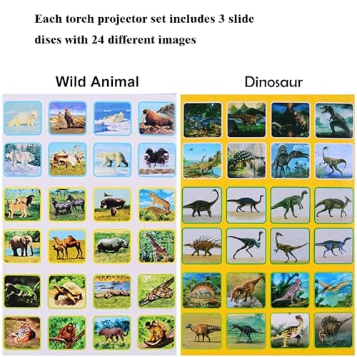 Georgie Porgy Children Projector Toys Educational Science Set Wall Ceiling Tent Torch Flashlight for Kids Gifts for Boys Girls (Dinosaur + Animal) — view 5