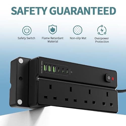 Power Strip with Surge Protection, 10-in-1, 4 AC, 3 USB, 3 Type-C, Grey — view 6
