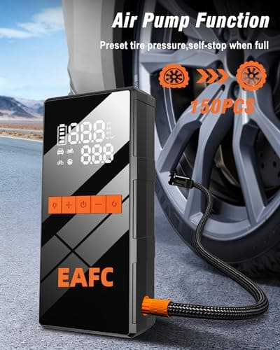 EAFC 4000A Car Jump Starter Power Pack with 150PSI Air Compressor, 12V Portable Car Battery Booster Jump Starter with Smart Jumper Cables, USB-C Fast Charging & LED Light — view 4