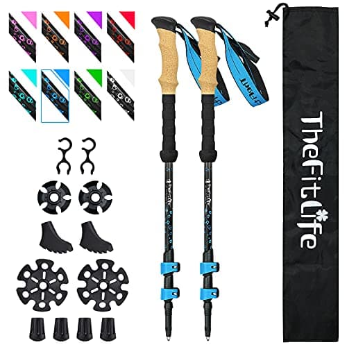 TheFitLife Carbon Fibre Trekking Poles Ultralight Walking Sticks for Hiking