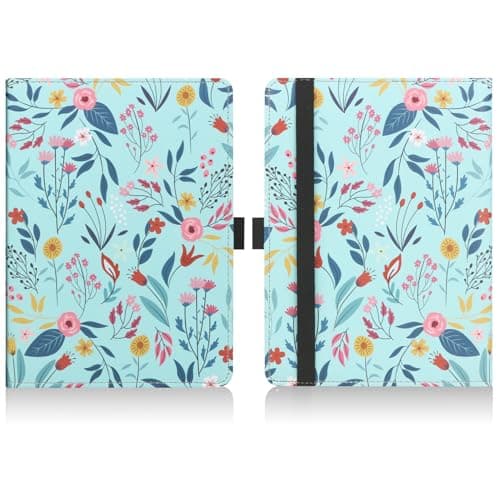 HGWALP Universal Case for 6" eReaders, Folio Leather Stand Cover with Handstrap Compatible with All 6 inch Paperwhite/Kobo/Tolino/Pocketook/Sony E-Book Reader-Spring Bloom — view 6