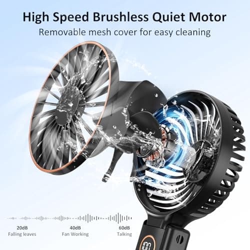 Rintea Hand Held Fan, Portable Fan Rechargeable with 6 Speeds — view 4