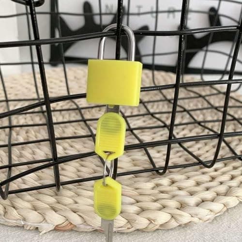 Lansonee 2 Pcs Luggage Lock with Key,Mini Padlock Luggage Lock Gym Locker Bag Backpack-Sky Blue+Yellow — view 6