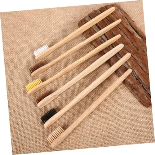 Disposable Bamboo Toothbrush 10pcs Natural Wood Travel Set — view 3