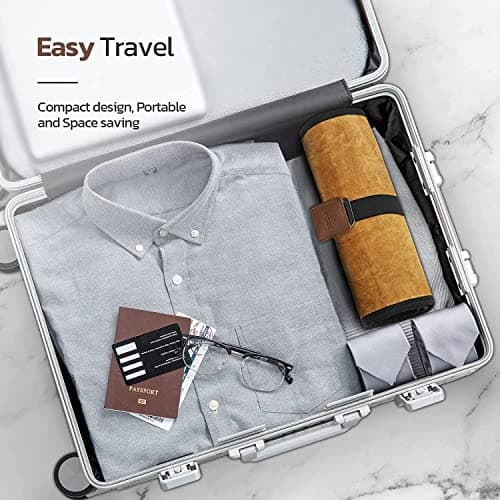 Estour Toiletry Bag for Men, Travel Dopp Kit, Water-Resistant Bathroom Roll Organizer for Shaving Kit, Hygiene, Toiletry Accessories, 2.Khaki Yellow (Waxed Canvas), Practical — view 6