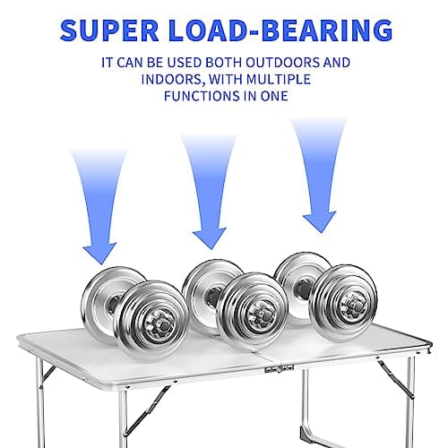 Lightweigh Folding Table Portable Compact Foldable Table Camping Tables that Fold Up Trestle Table, with Carrying Handle, Folding Table for Picnic Garden Camping Pasting Crafting Party, 60x40x26cm — view 6