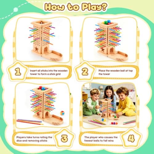 Kitojoy Montessori Toys Wooden Board Game for Kids Age 3+, Travel Games — view 3